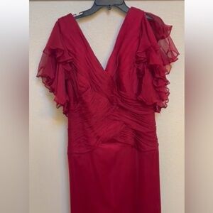 Elegant Burgundy Jovani Evening Gown